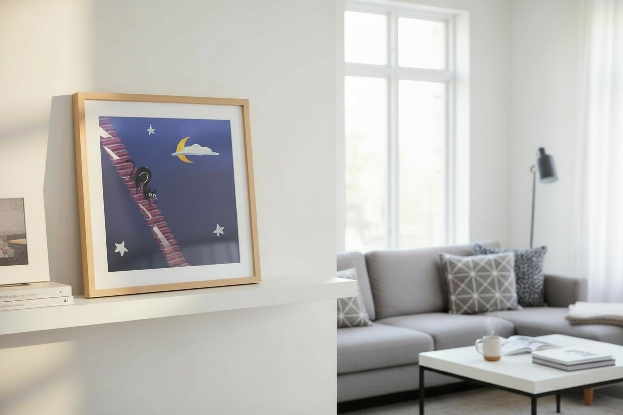 Black Cat in the Night | Fine Art Poster