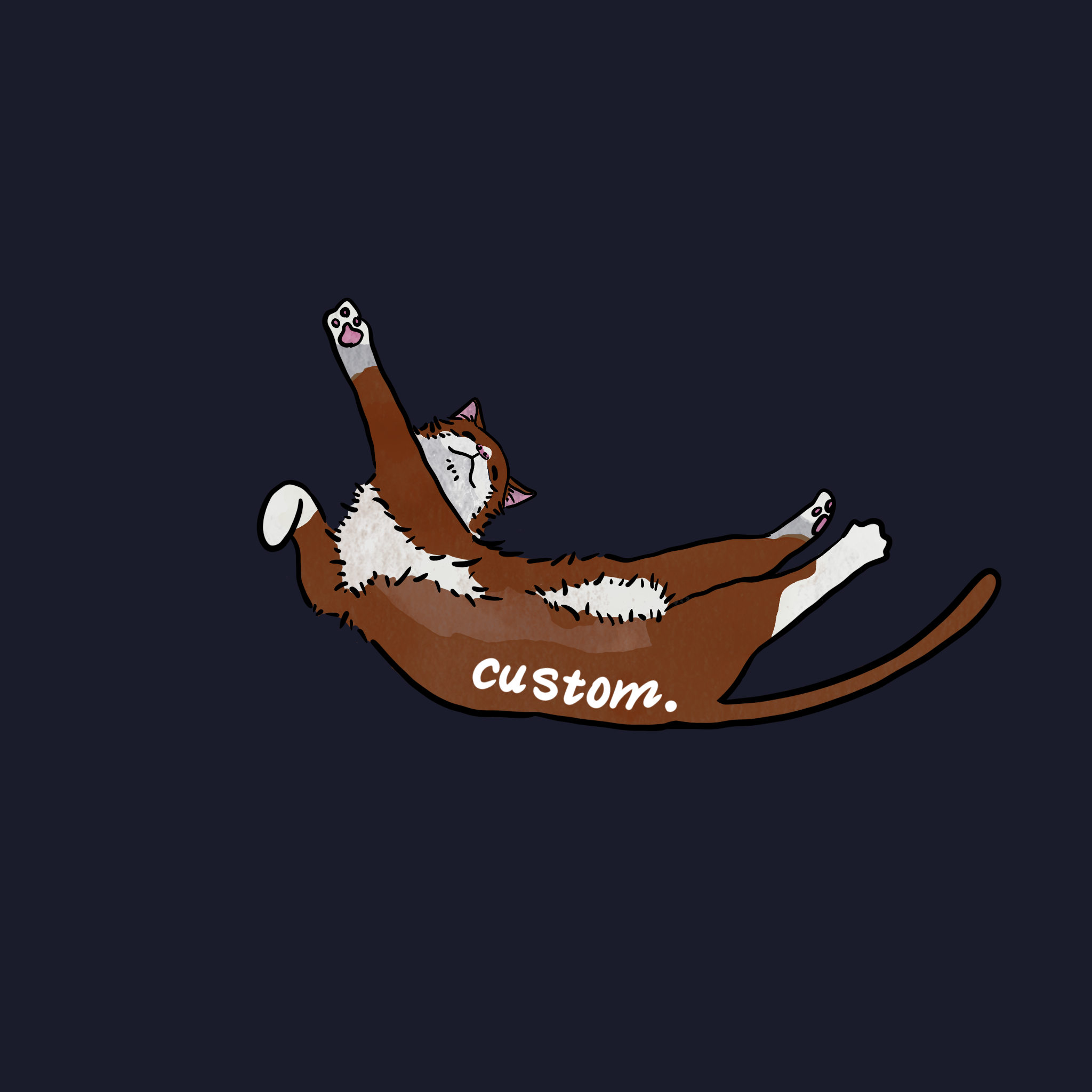 Laptop Sticker | Brown Cat Stretching