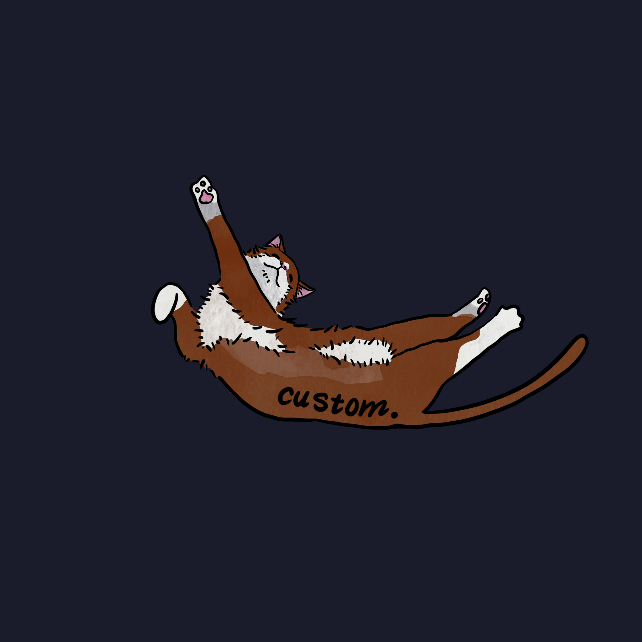 Laptop Sticker | Brown Cat Stretching
