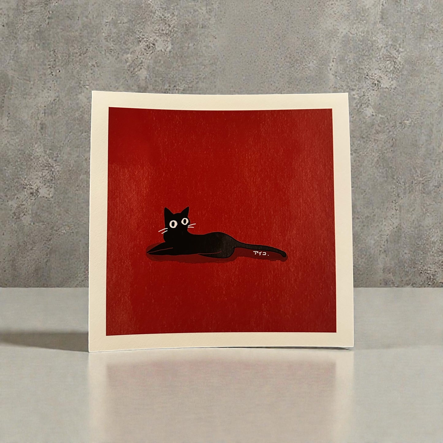 Black Cat on Red | Fine Art Poster