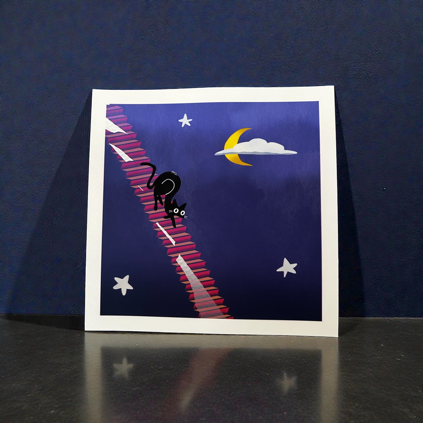 Black Cat in the Night | Fine Art Poster