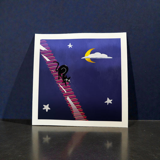 Black Cat in the Night | Fine Art Poster