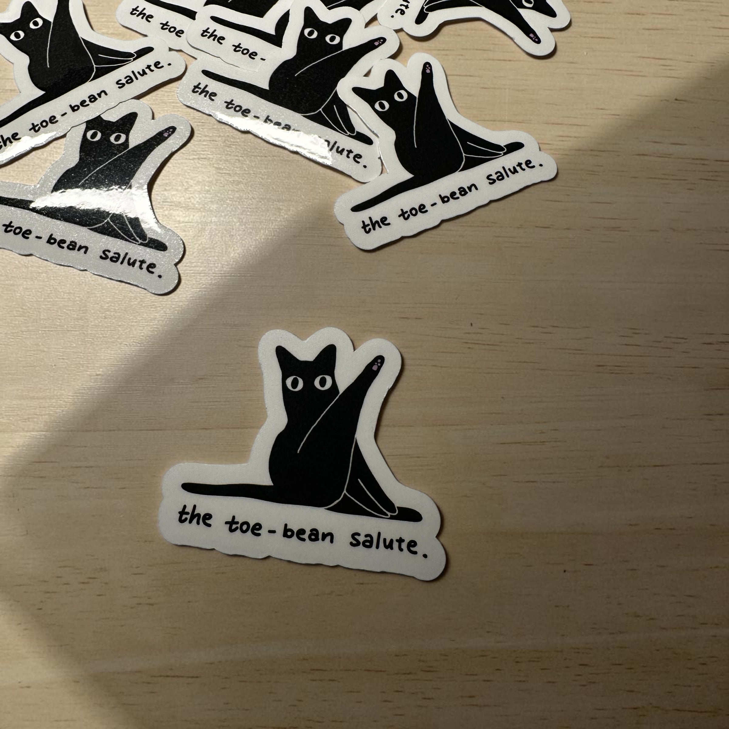 Laptop Sticker | "toe-bean salute"